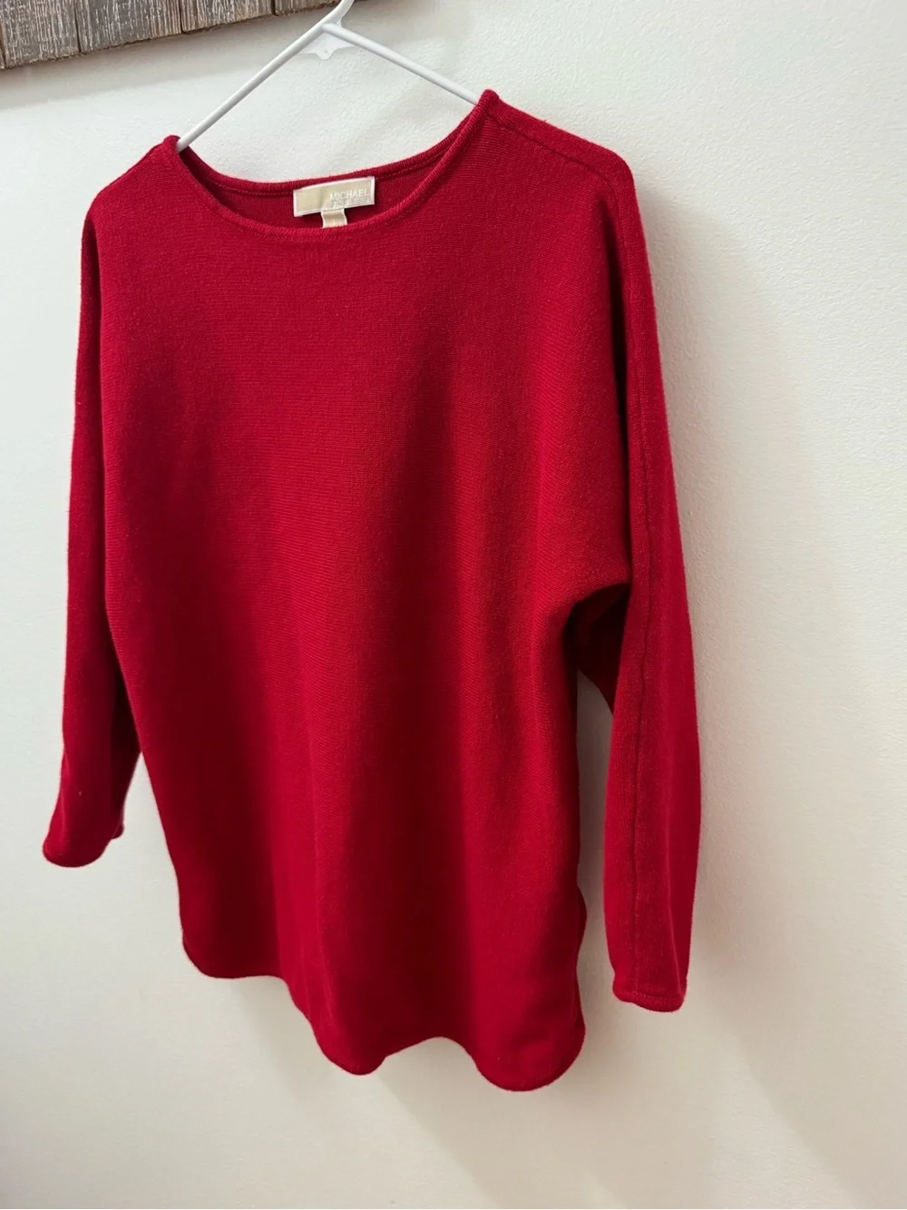 Michael Kors Michael Kors Red Tunic Sweater With Side Gold Zippers Size large